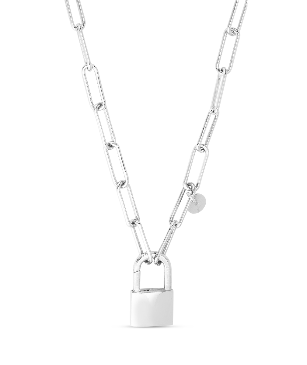 Link necklace with lock discount