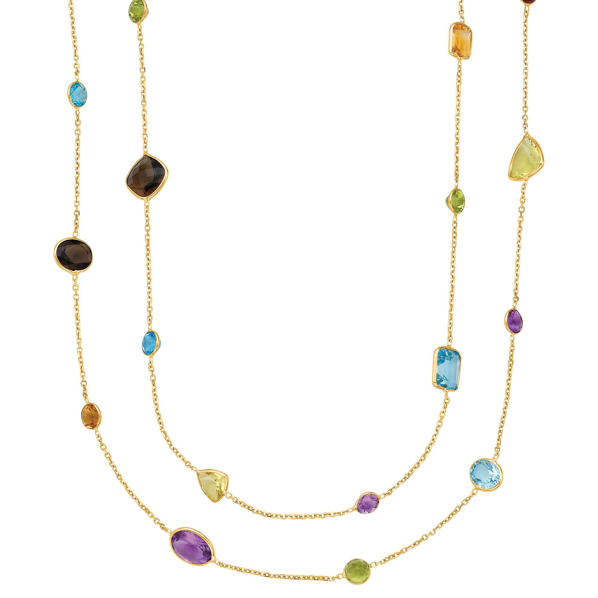 14K Semi-Precious Gemstone Necklace 30 inch