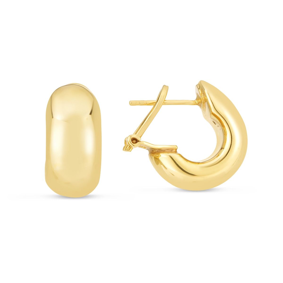 14K Gold Small Omega C-Hoops | Royal Chain Group 14K Gold Small Omega C-Hoops | Royal Chain Group