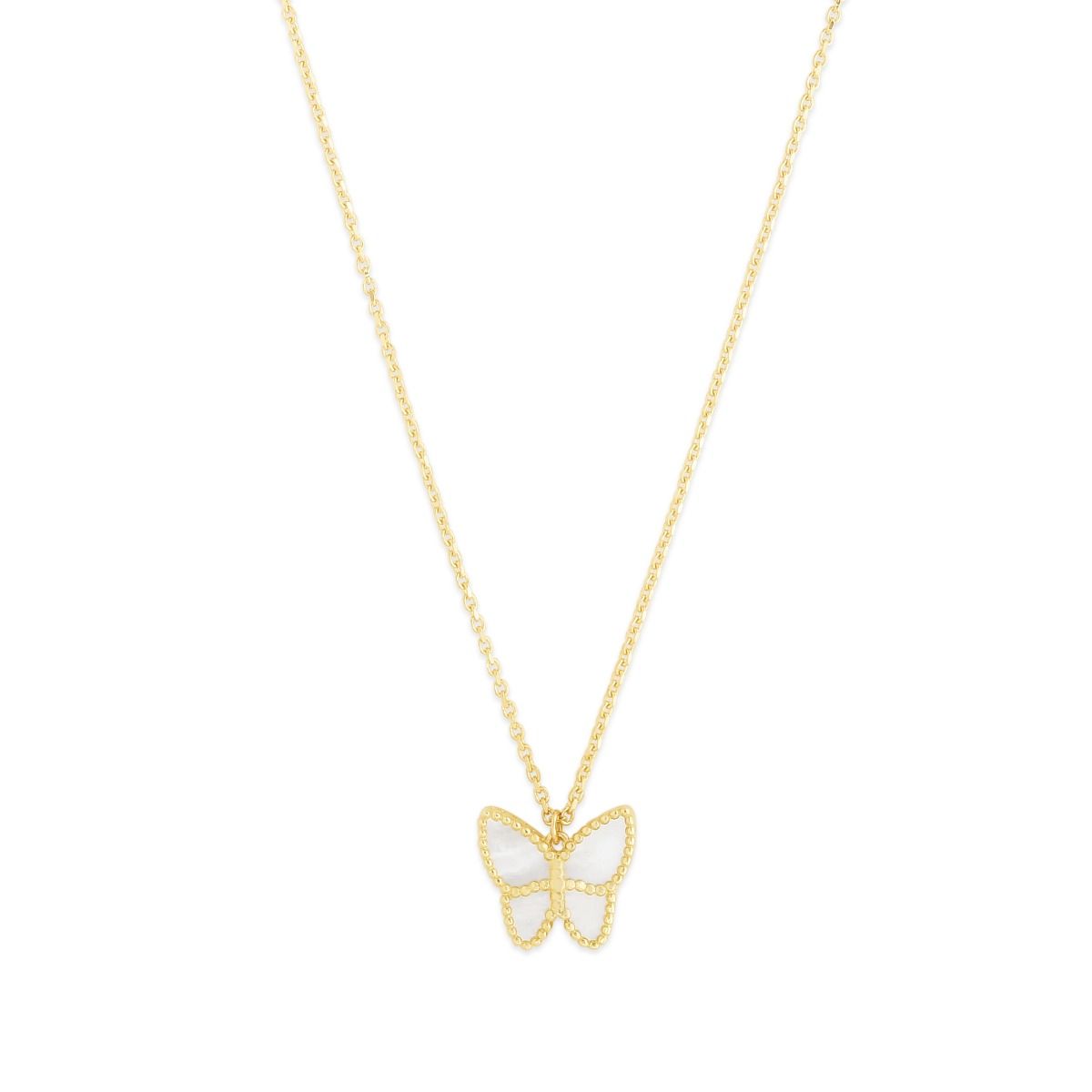 Yellow gold butterfly necklace discount