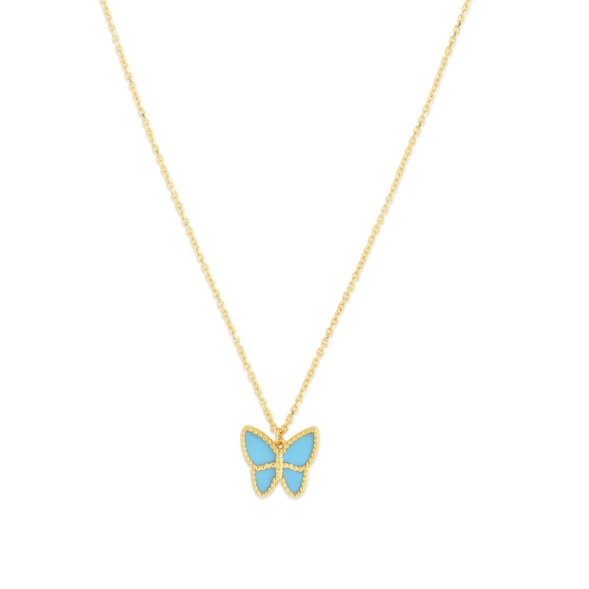 14k Gold Turquoise Butterfly Necklace 14k Gold Turquoise Butterfly Necklace