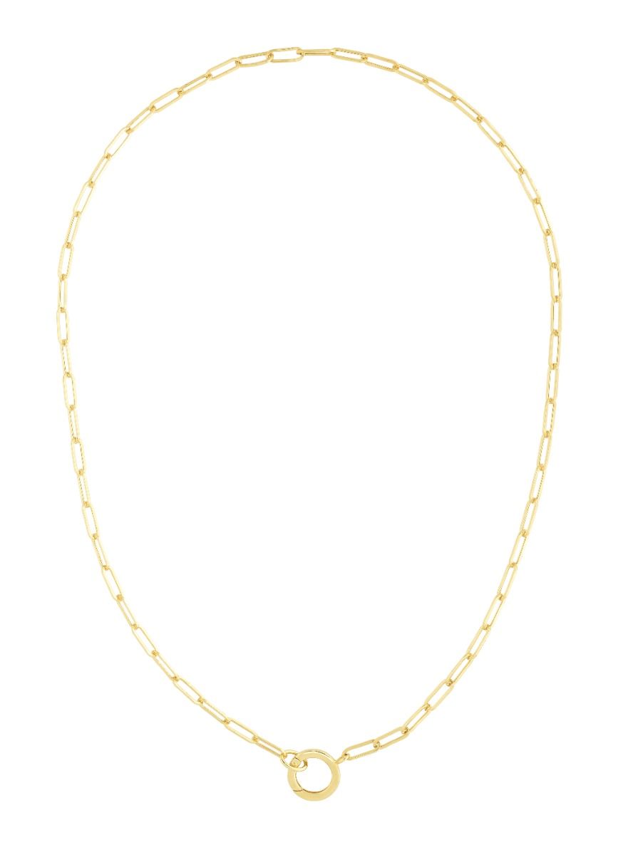 14k Yellow Gold High Polish The Invisible Paperclip Clasp Necklace main image 0