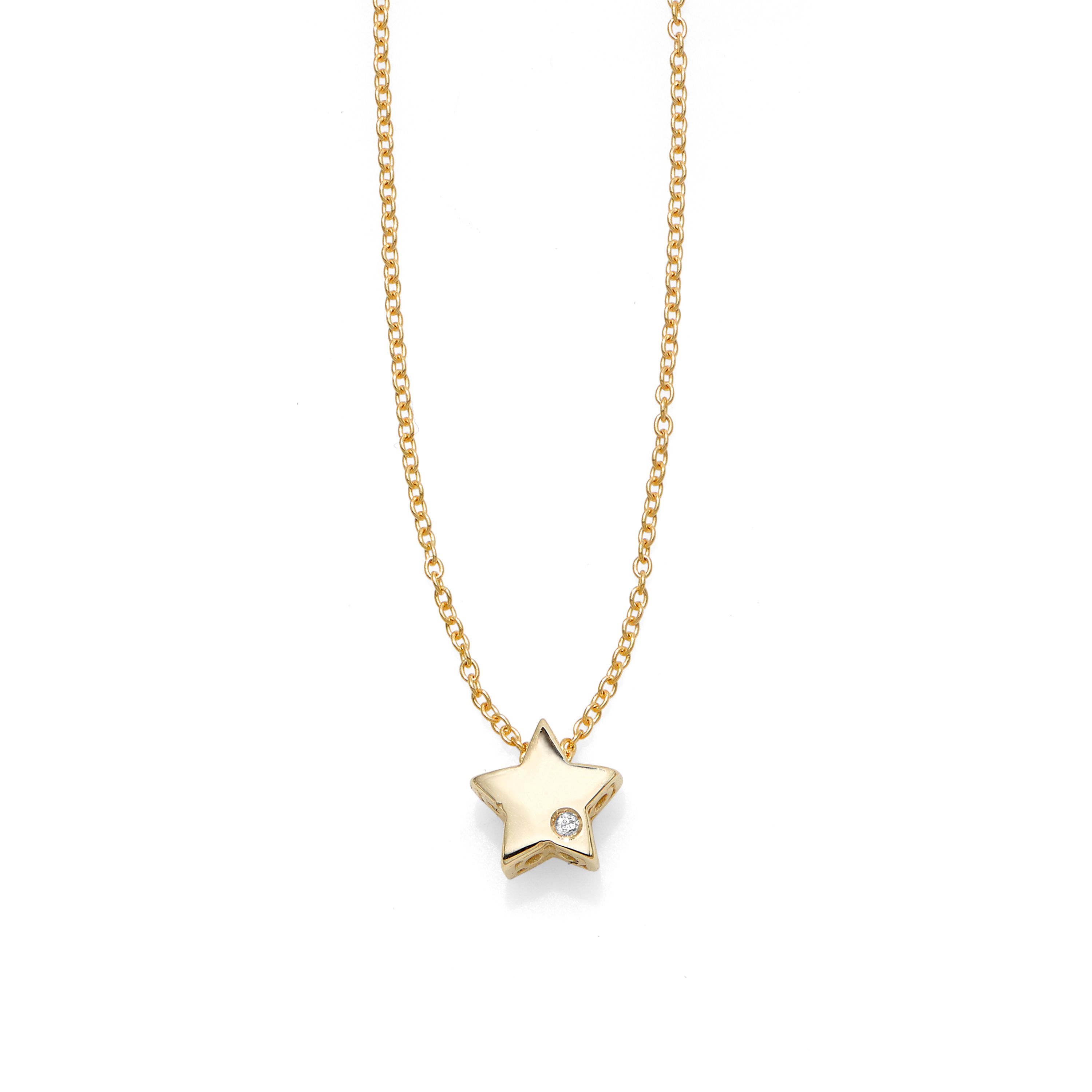14k Gold .005ct Diamond Star Necklace 14k Gold .005ct Diamond Star Necklace