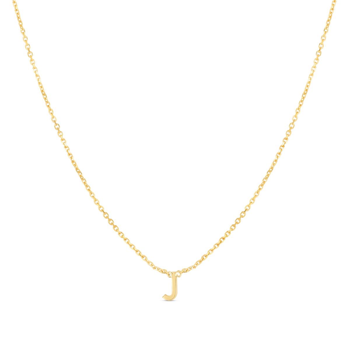 14K Mini Initial J Necklace Royal Chain Group
