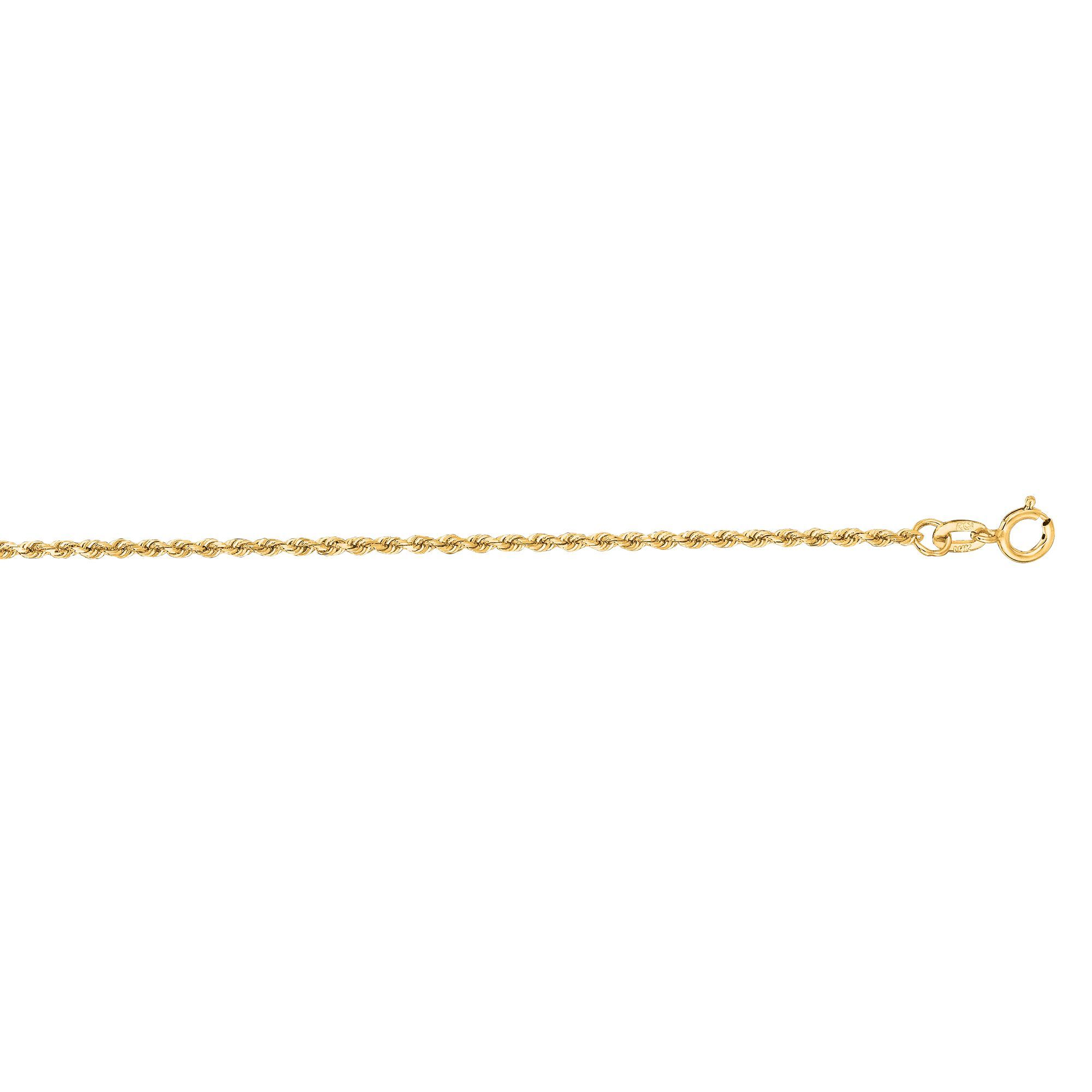 14K Gold 1.25mm Diamond Cut Royal Rope Chain with Spring Ring | Royal ...