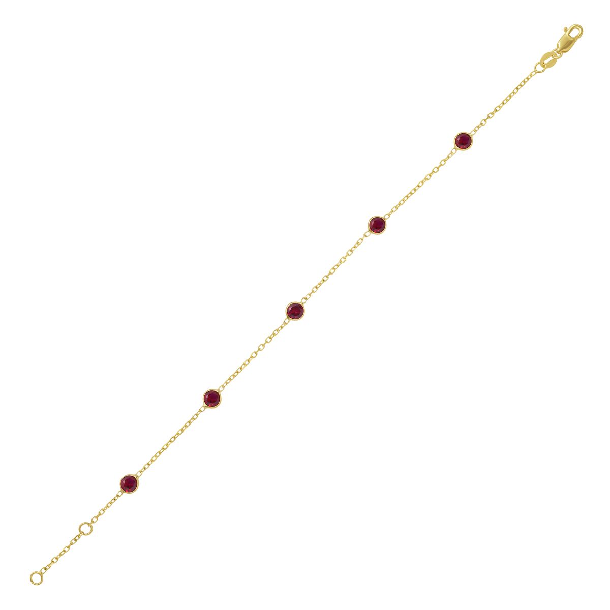 s5174-07 14K Ruby Station Bracelet | Royal Chain Group