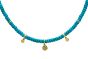 14K Charm & Turquoise Bead Necklace