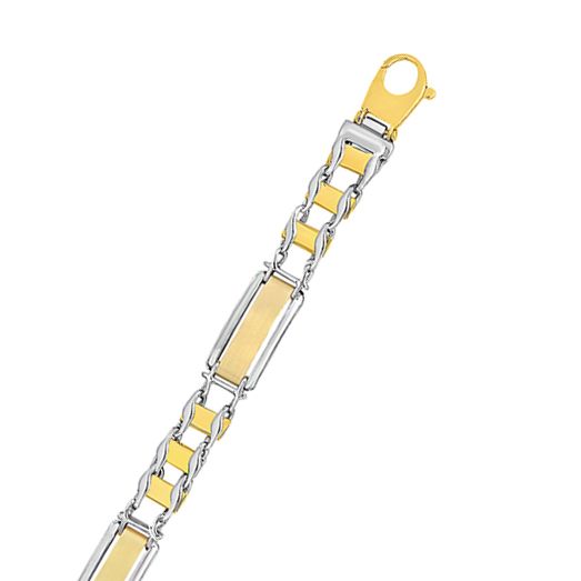 14K Two-tone Gold Railroad Link Chain