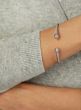 Silver & 18K Amethyst Retro Italian Cable Bangle