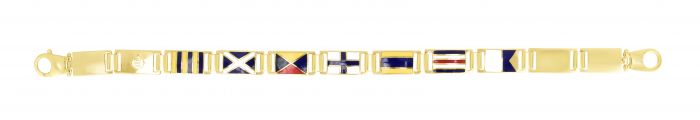 14K Maritime Flag 8.3mm Men's Bracelet