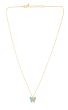 14K Gold Turquoise Paste Butterfly Necklace