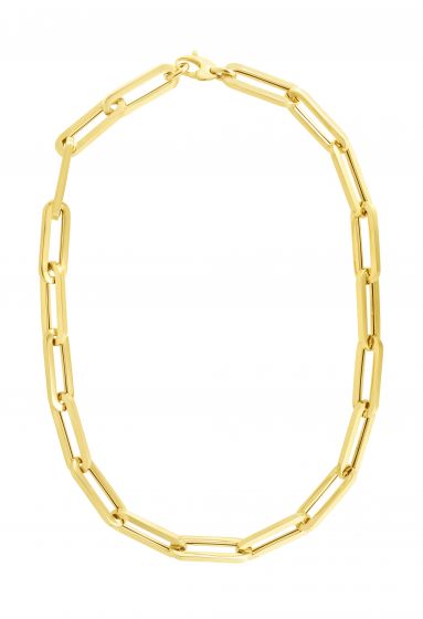 14K 9.6mm Paperclip Chain