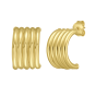 14K Gold Multirow C-Hoops
