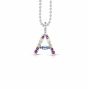 Sterling Silver  Initial-A Pendant on Bead Chain 