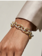 Silver & 18K Lucida Fancy Big Oval Link Bracelet
