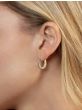 14K Two Tone Pave Hoop Earrings